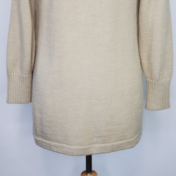 Designer Threads Tan Oatmeal 100% Alpaca Hand Made In Peru Button Up Cardigan, M - Picture 8 of 11